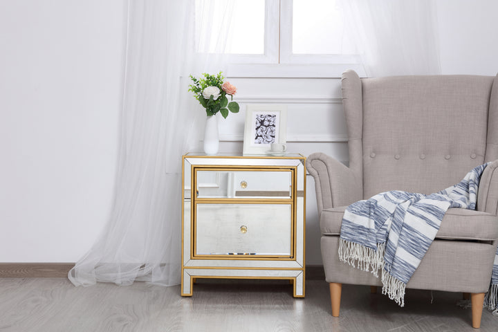 Elegant Lighting - MF72016G - Nightstand - REFLEXION - Antique gold
