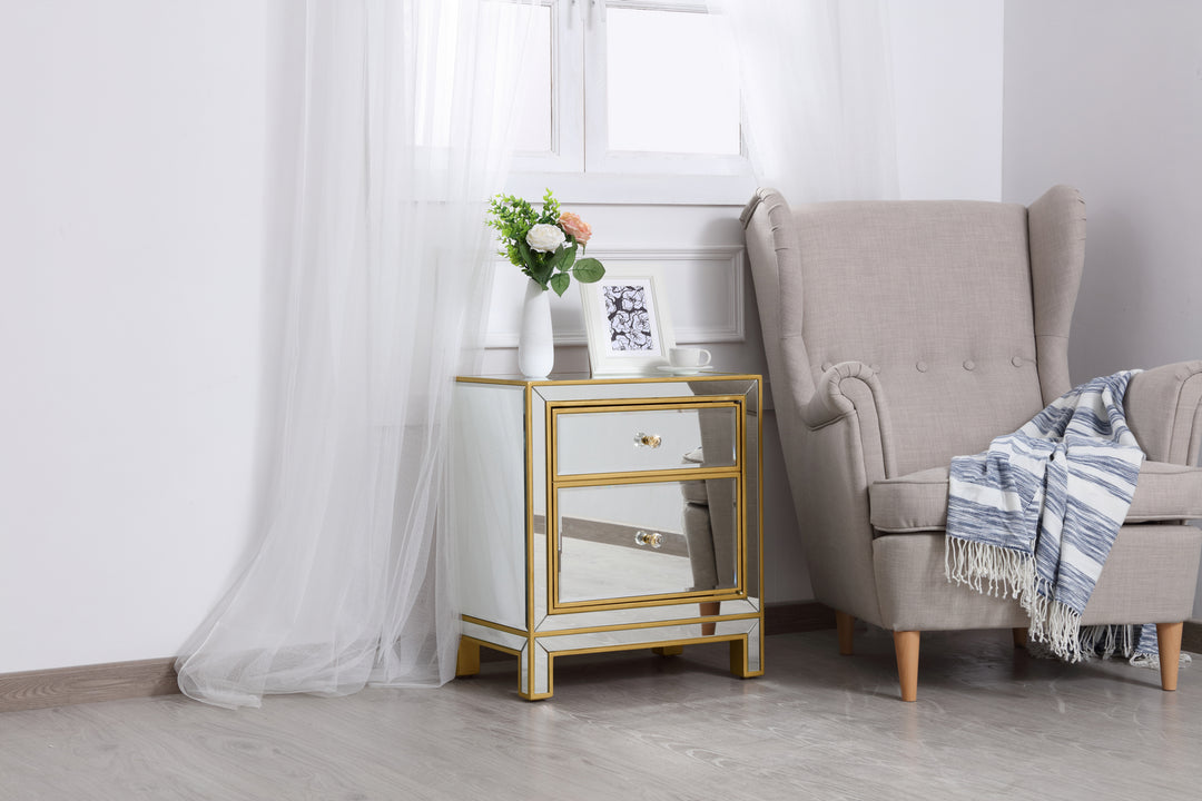 Elegant Lighting - MF72016G - Nightstand - REFLEXION - Antique gold
