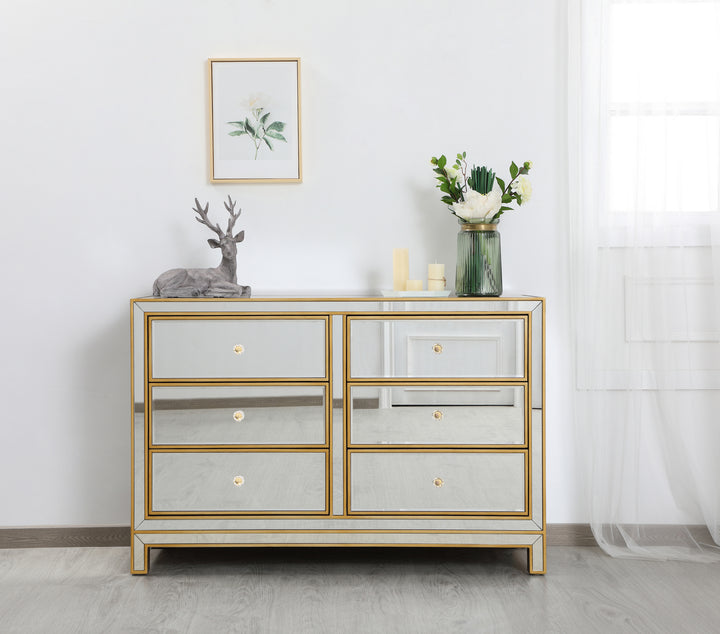 Elegant Lighting - MF72017G - Dresser - REFLEXION - Antique gold