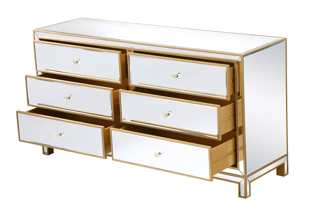 Elegant Lighting - MF72036G - Dresser - REFLEXION - Antique gold