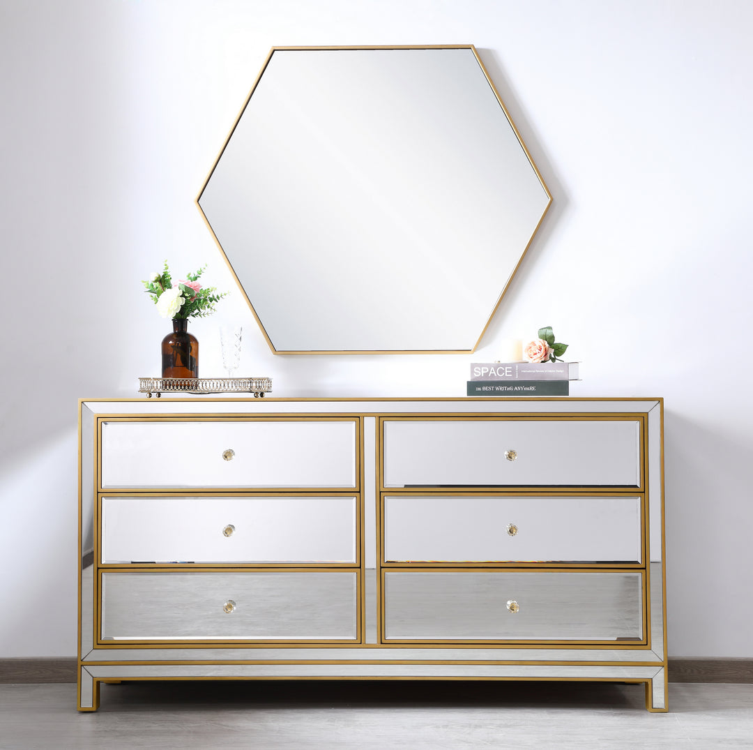 Elegant Lighting - MF72036G - Dresser - REFLEXION - Antique gold