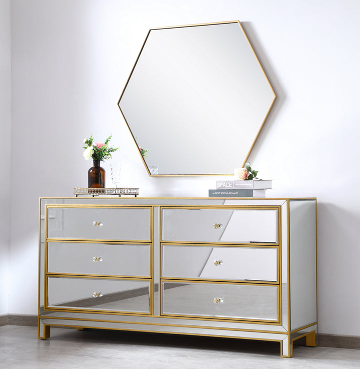 Elegant Lighting - MF72036G - Dresser - REFLEXION - Antique gold