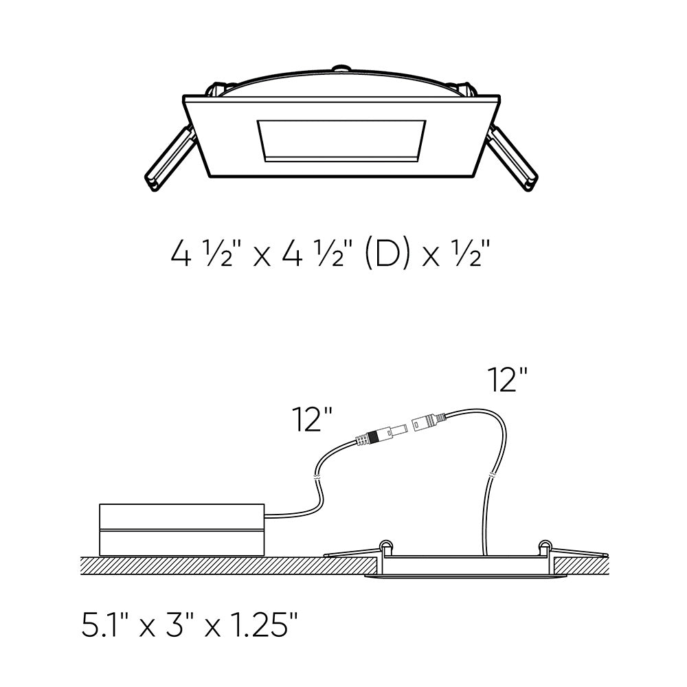 Dals - 5004SQ-CC-WH - Recessed Panel Light - Excel - WH