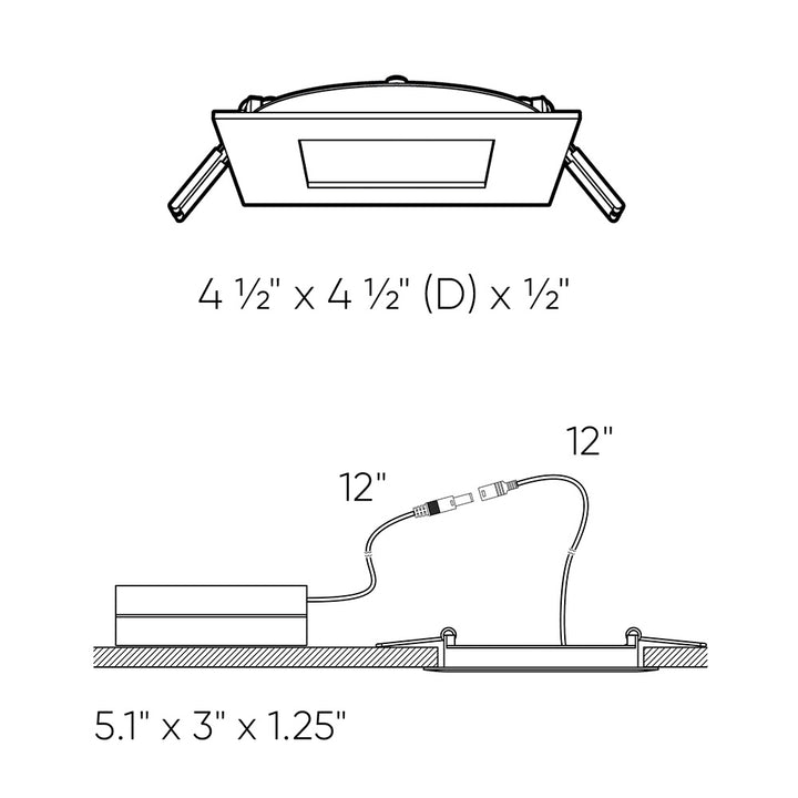 Dals - 5004SQ-CC-WH - Recessed Panel Light - Excel - WH