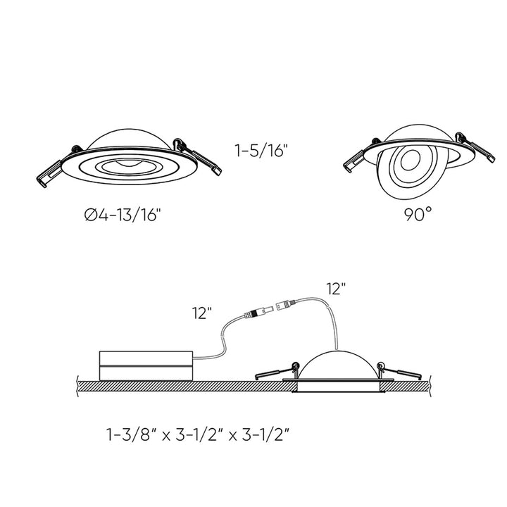 Dals - FGM4-3K-BK - LED Gimbal Light - Pivot - BK