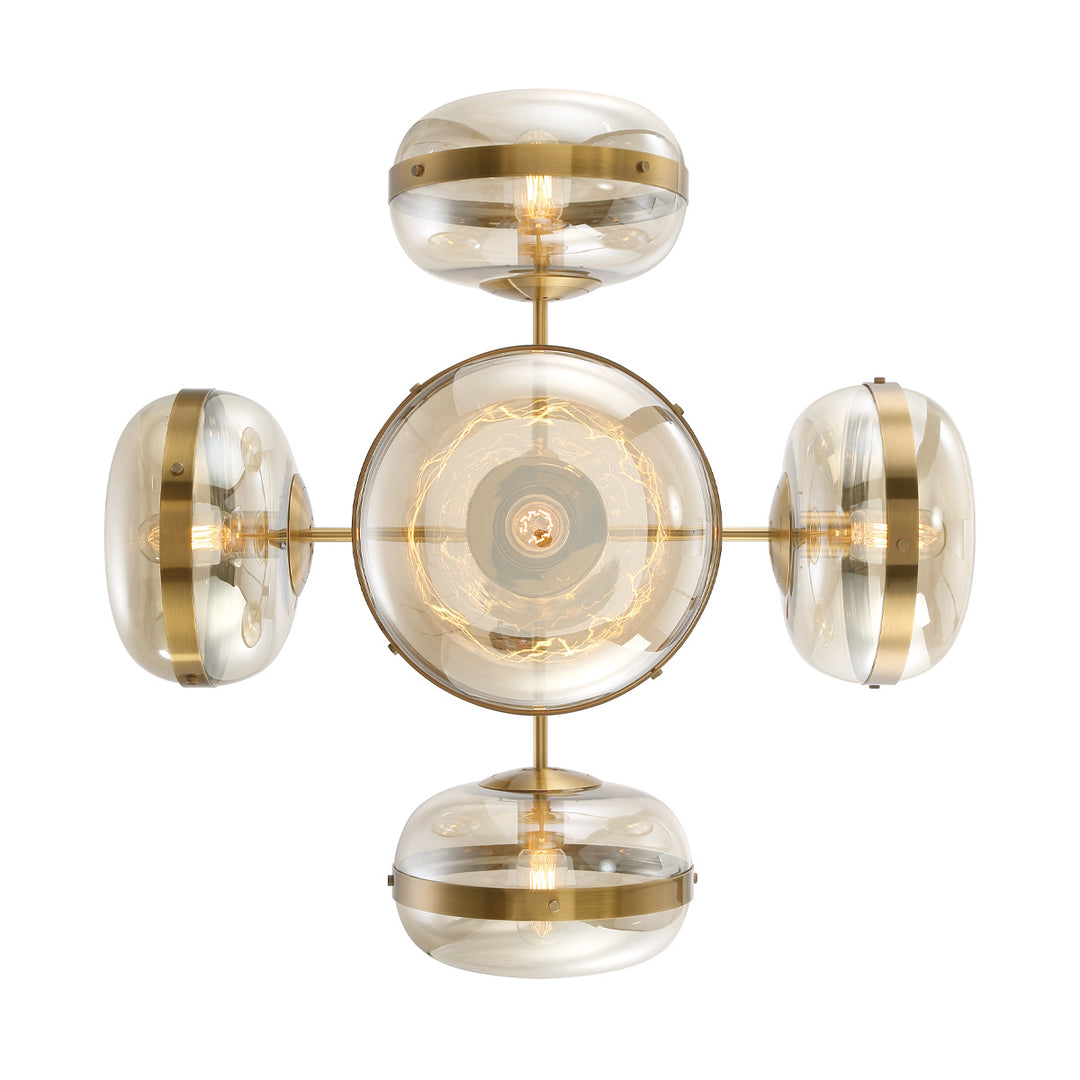 Eurofase Canada - 38129-018 - NOTTINGHAM-CHD-5LT-28IN-BR-AM - NOTTINGHAM - Brass