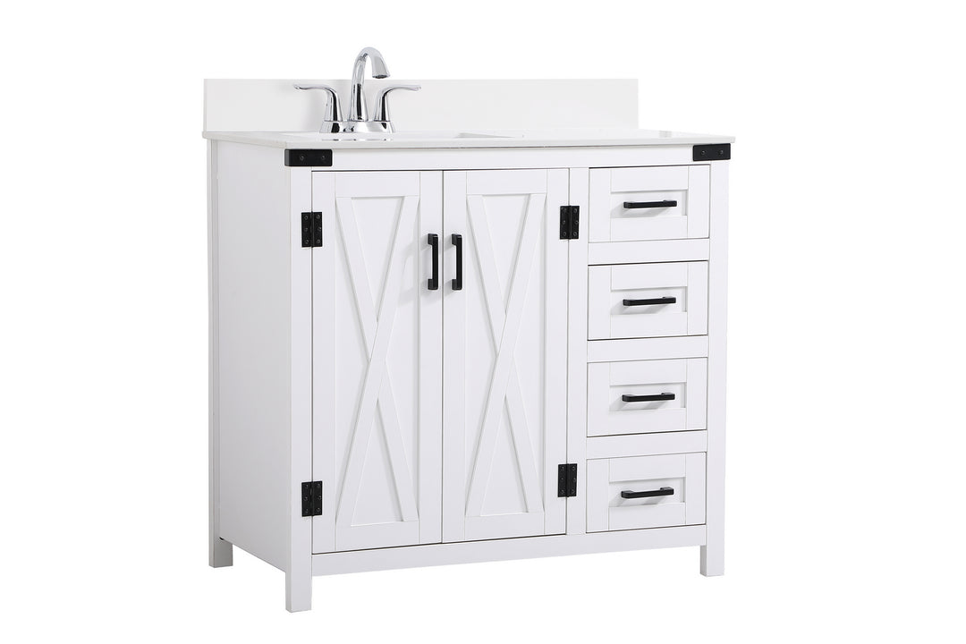 Elegant Lighting - VF90236WH-BS - Bathroom Vanity Set - Grant - White