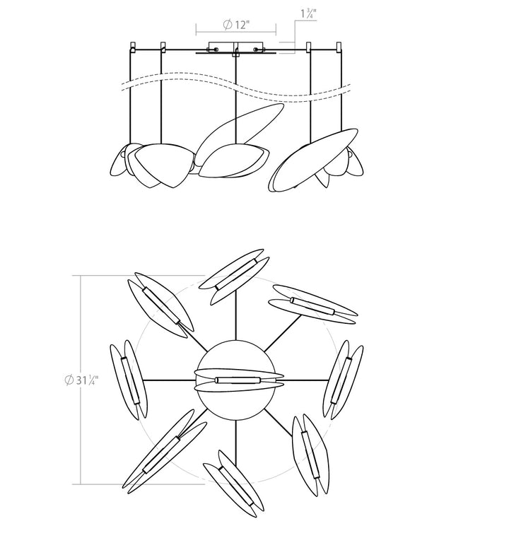Sonneman - 2905.25K - LED Pendant - Papillons - Satin Black