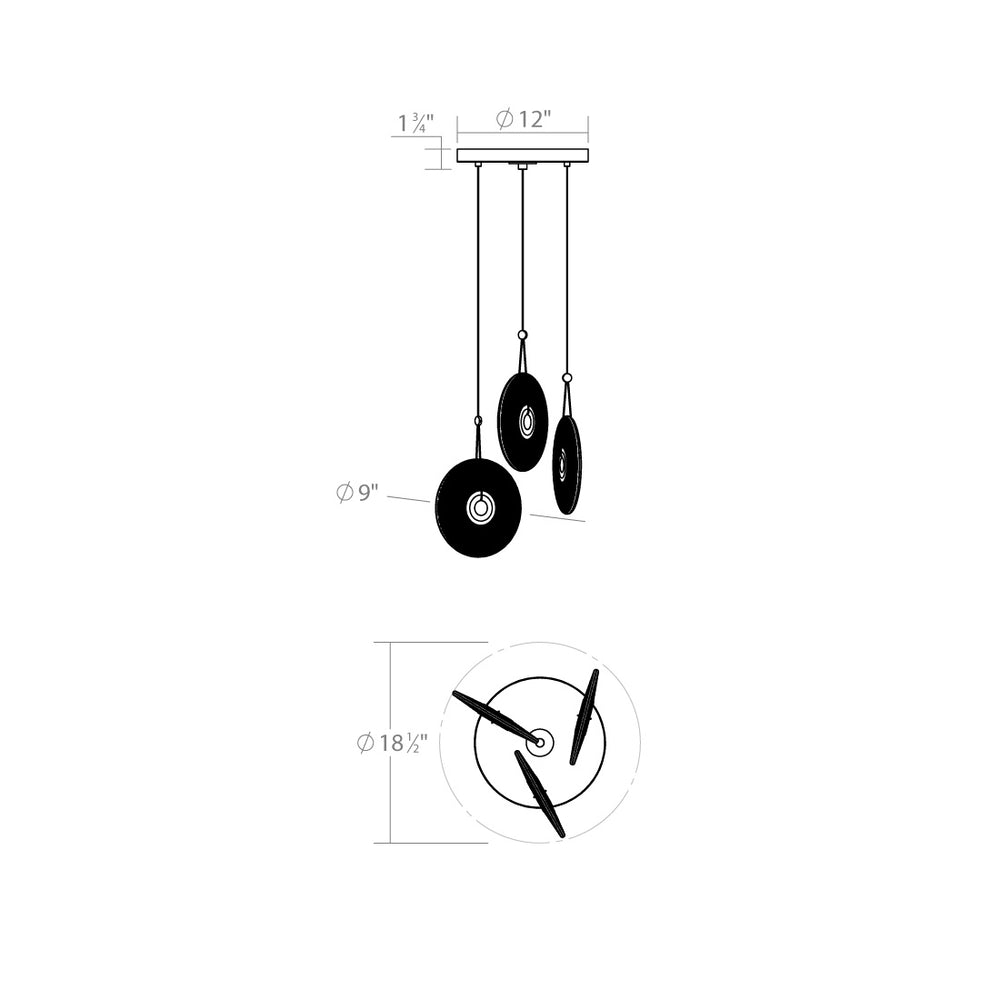 Sonneman - 3113.25E - LED Pendant - Meclisse - Satin Black