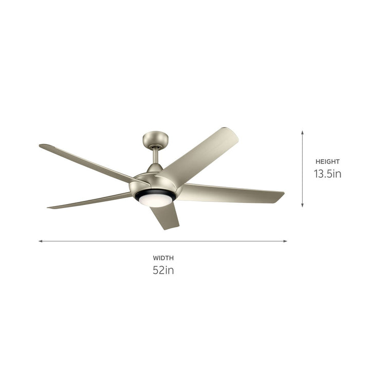 Kichler Canada - 330089NI - 52"Ceiling Fan - Kapono - Brushed Nickel