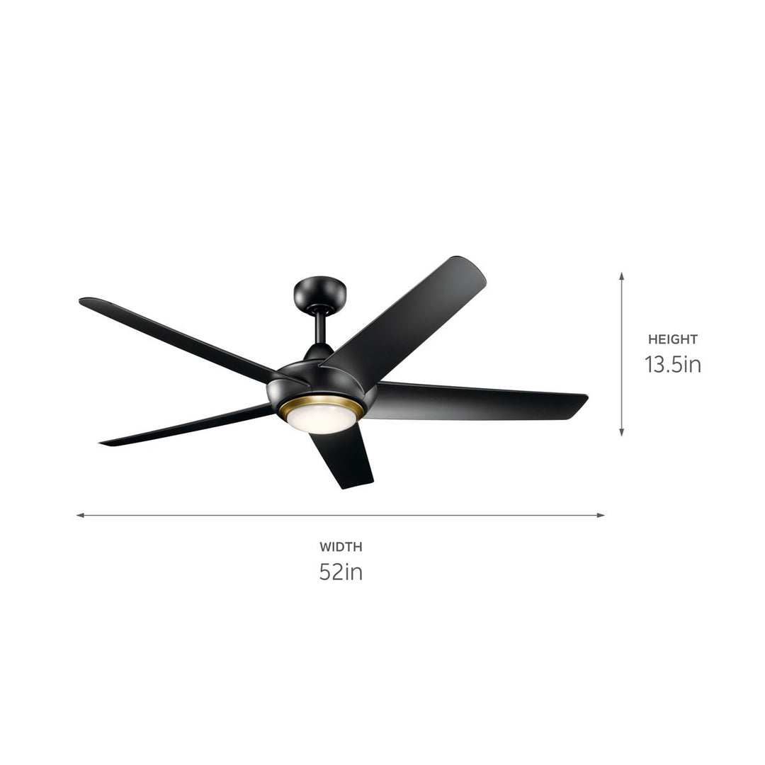 Kichler Canada - 330089SBK - 52"Ceiling Fan - Kapono - Satin Black