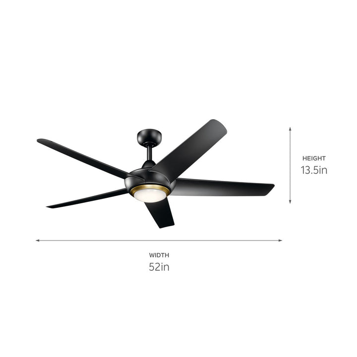 Kichler Canada - 330089SBK - 52"Ceiling Fan - Kapono - Satin Black