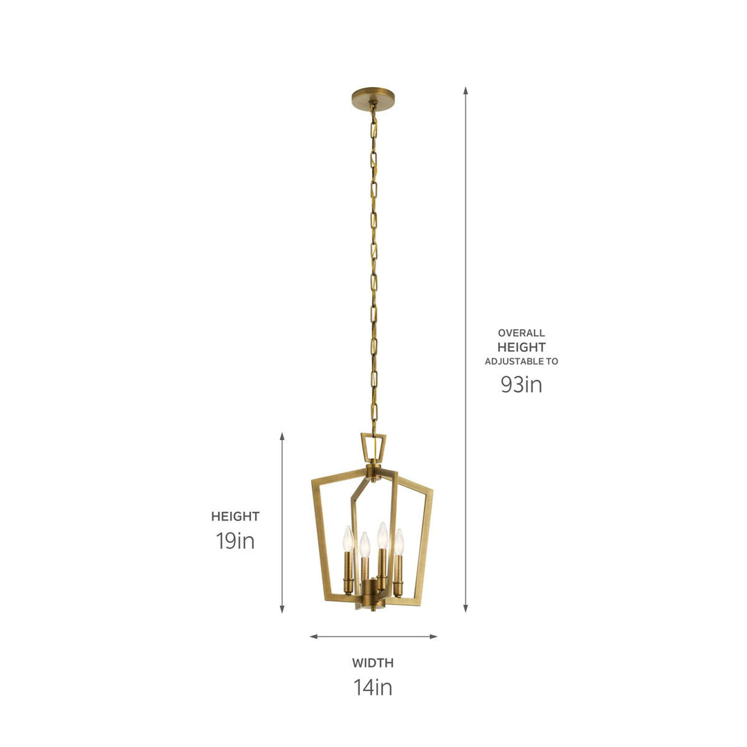 Kichler Canada - 43498NBR - Four Light Pendant - Abbotswell - Natural Brass