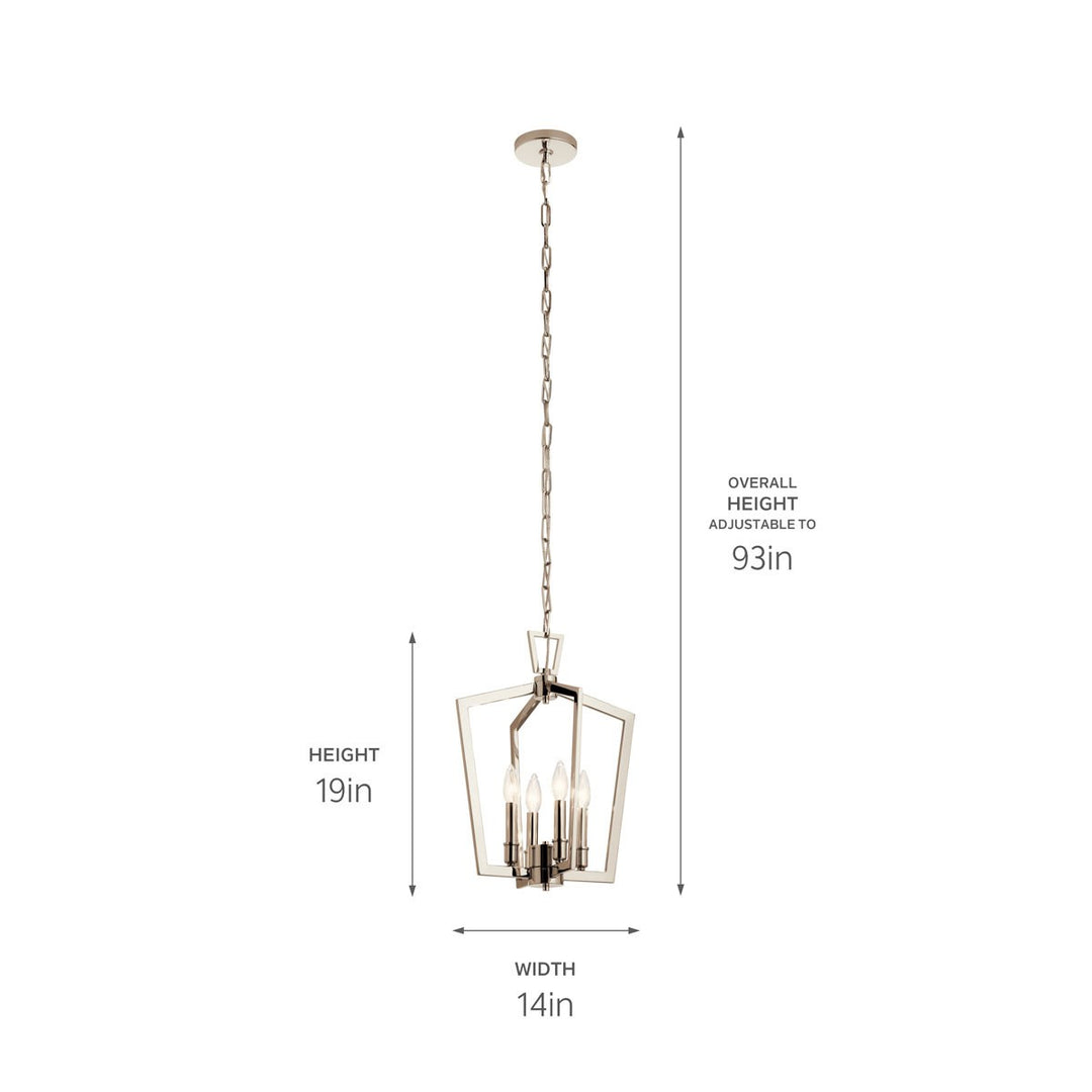 Kichler Canada - 43498PN - Four Light Pendant - Abbotswell - Polished Nickel