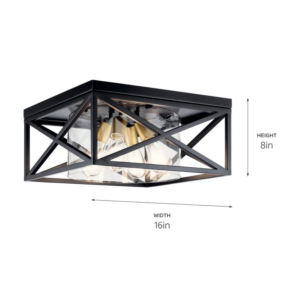 Kichler Canada - 44084BK - Four Light Flush Mount - Moorgate - Black