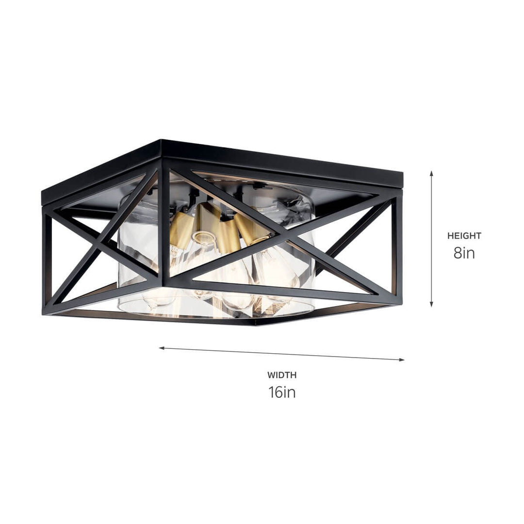 Kichler Canada - 44084BK - Four Light Flush Mount - Moorgate - Black