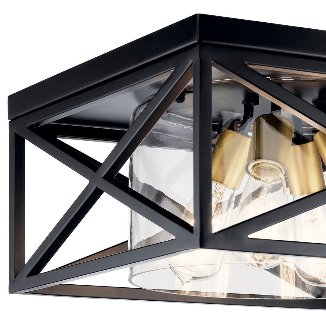 Kichler Canada - 44084BK - Four Light Flush Mount - Moorgate - Black