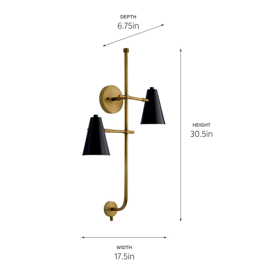 Kichler Canada - 52174BK - Two Light Wall Sconce - Sylvia - Black