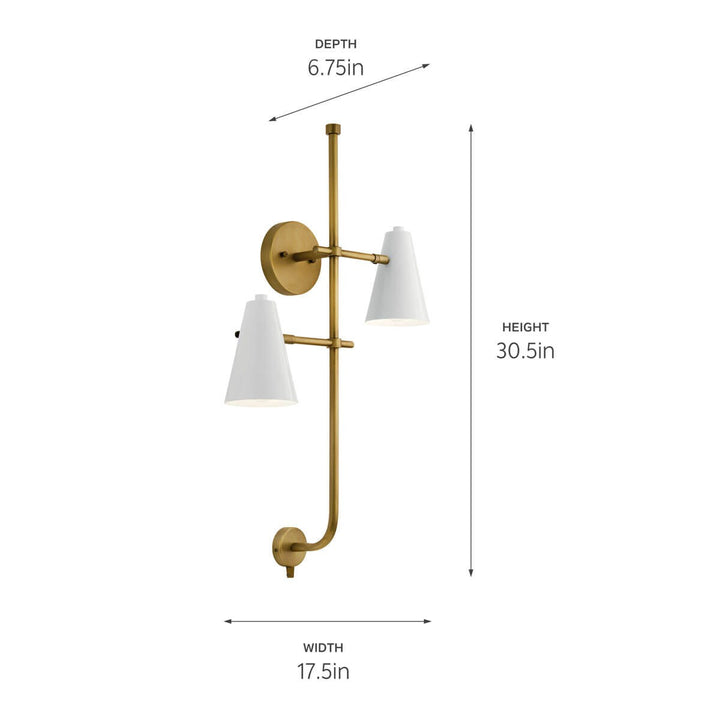 Kichler Canada - 52174WH - Two Light Wall Sconce - Sylvia - White