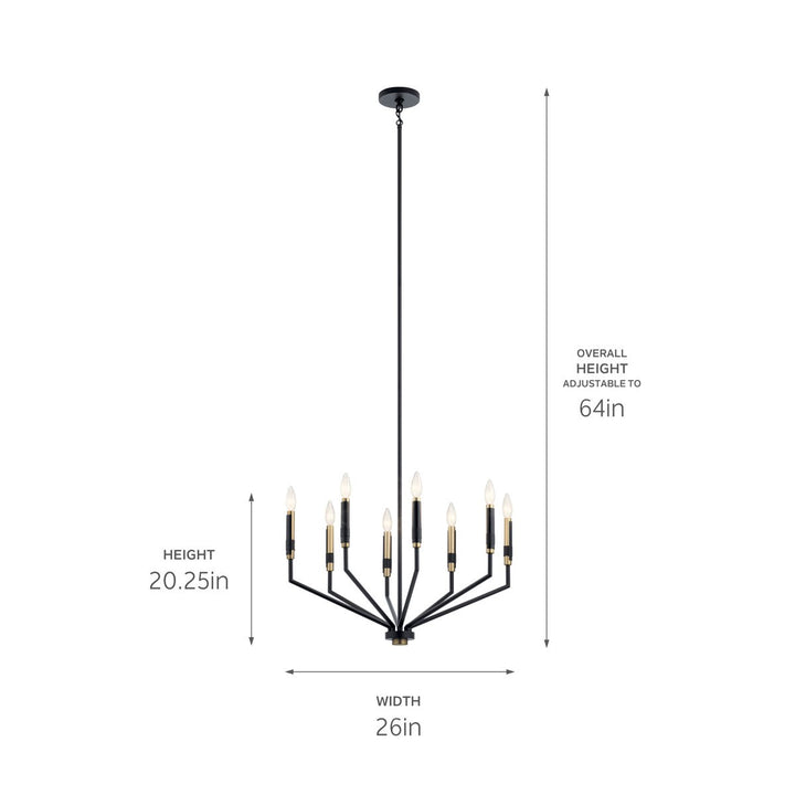 Kichler Canada - 52349BK - Eight Light Chandelier - Armand - Black