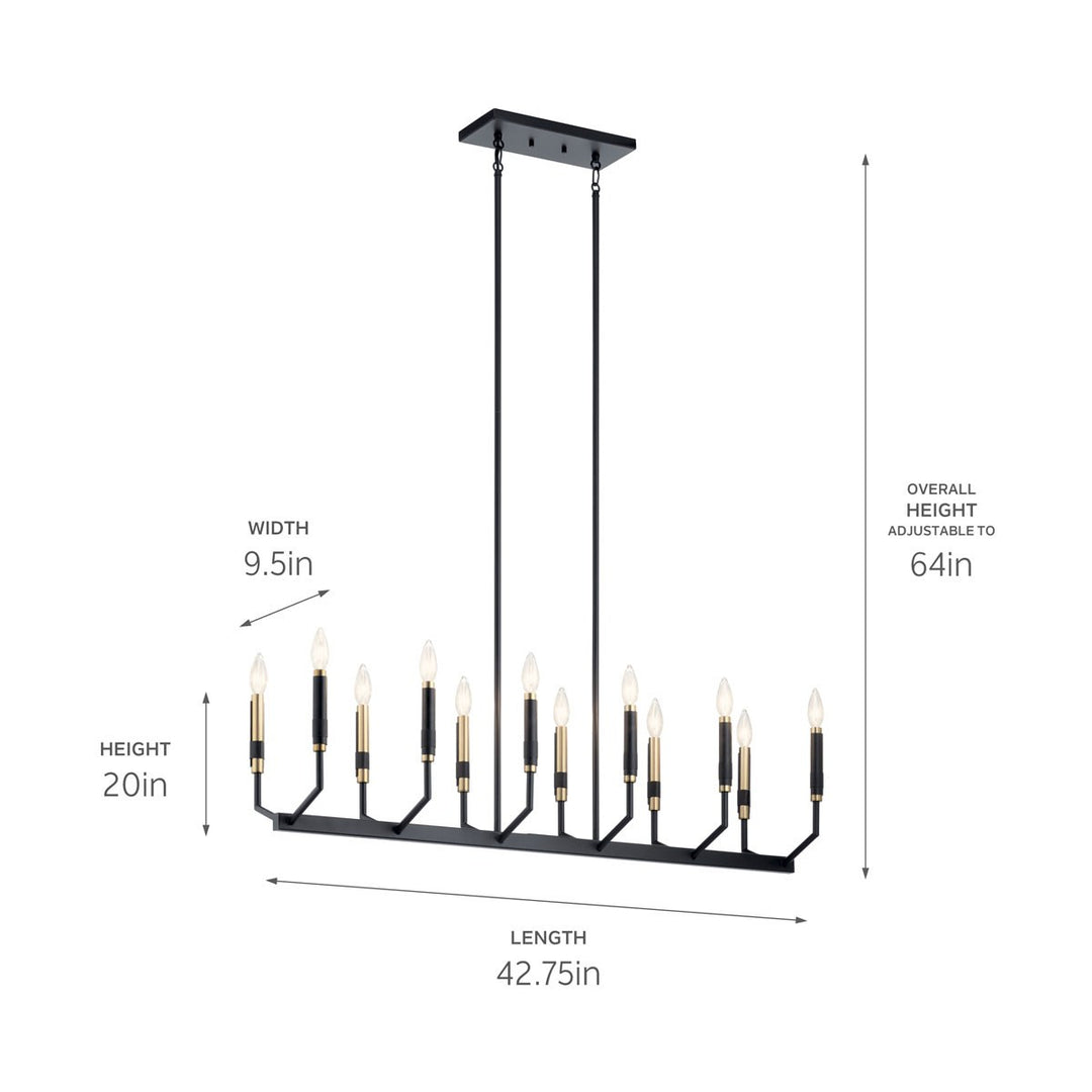 Kichler Canada - 52350BK - 12 Light Linear Chandelier - Armand - Black