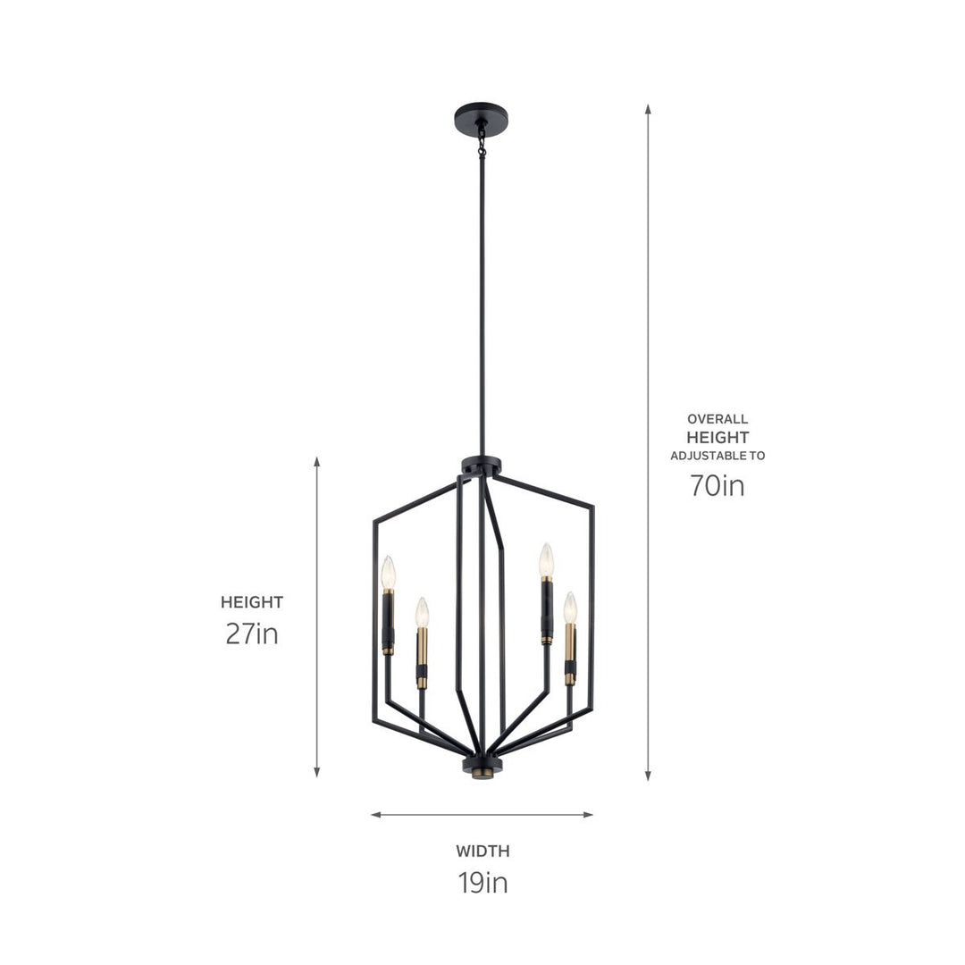 Kichler Canada - 52351BK - Four Light Foyer Pendant - Armand - Black