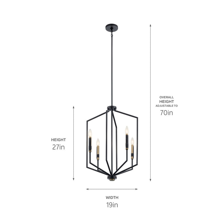 Kichler Canada - 52351BK - Four Light Foyer Pendant - Armand - Black