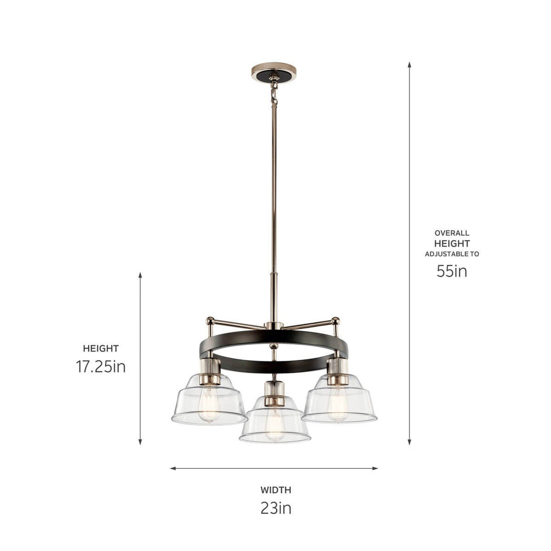 Kichler Canada - 52402PN - Three Light Chandelier - Eastmont - Polished Nickel
