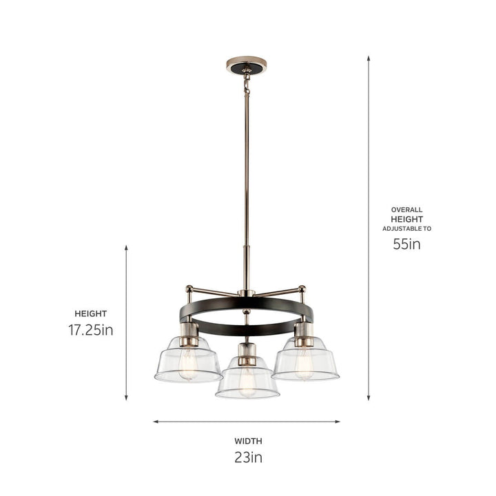 Kichler Canada - 52402PN - Three Light Chandelier - Eastmont - Polished Nickel