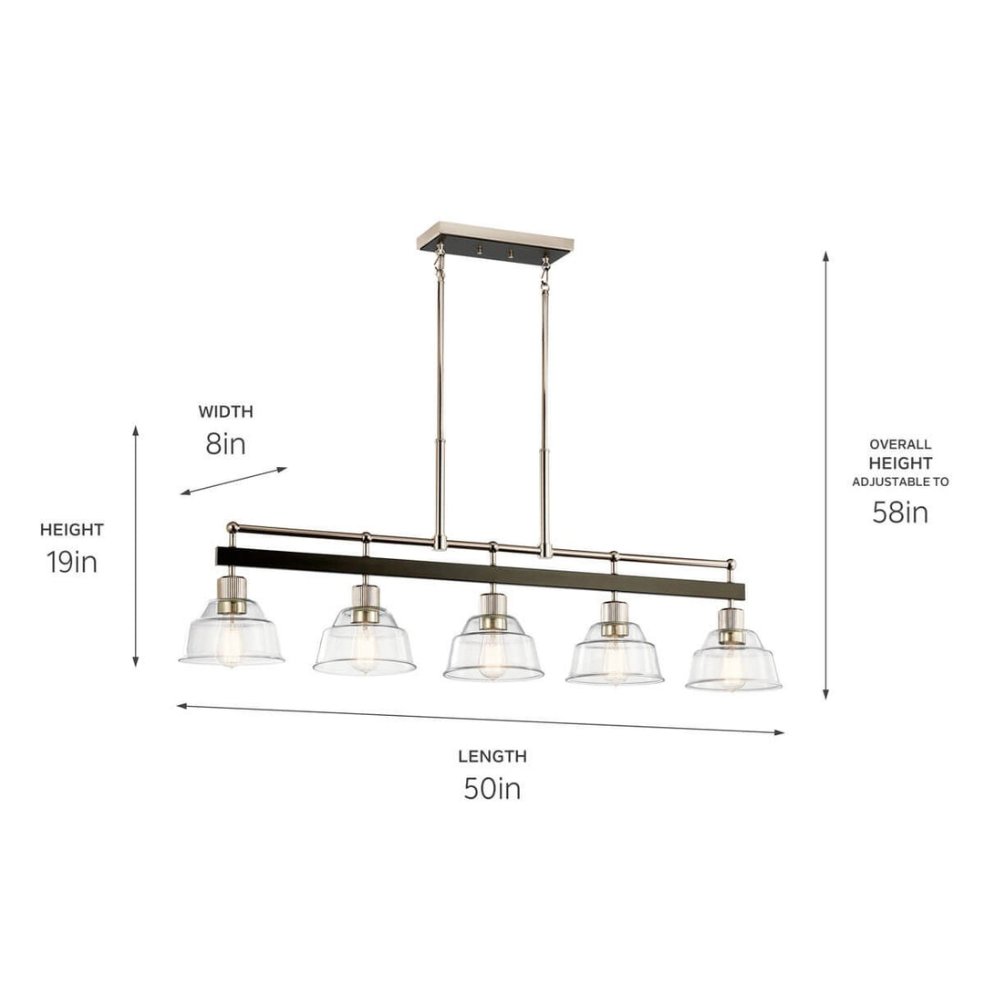 Kichler Canada - 52404PN - Five Light Linear Chandelier - Eastmont - Polished Nickel