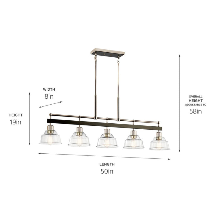 Kichler Canada - 52404PN - Five Light Linear Chandelier - Eastmont - Polished Nickel