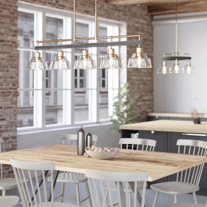 Kichler Canada - 52404PN - Five Light Linear Chandelier - Eastmont - Polished Nickel