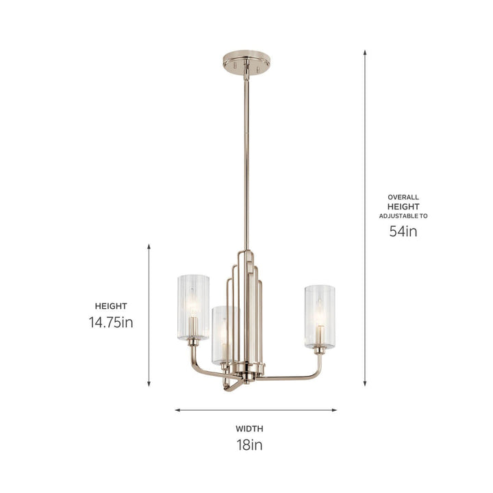 Kichler Canada - 52410PN - Three Light Chandelier - Kimrose - Polished Nickel