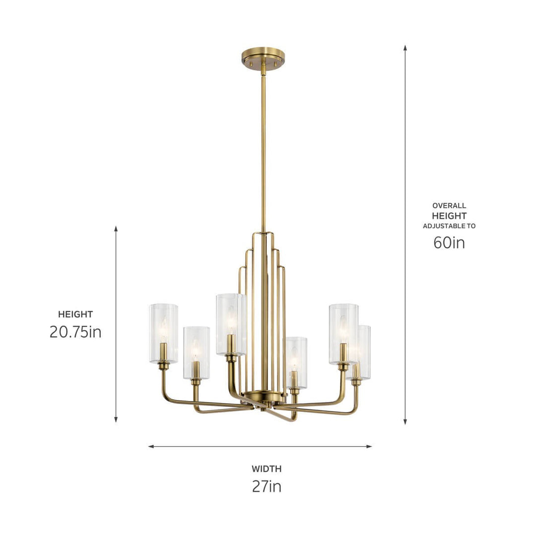 Kichler Canada - 52411BNB - Six Light Chandelier - Kimrose - Brushed Natural Brass
