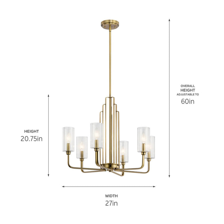 Kichler Canada - 52411BNB - Six Light Chandelier - Kimrose - Brushed Natural Brass