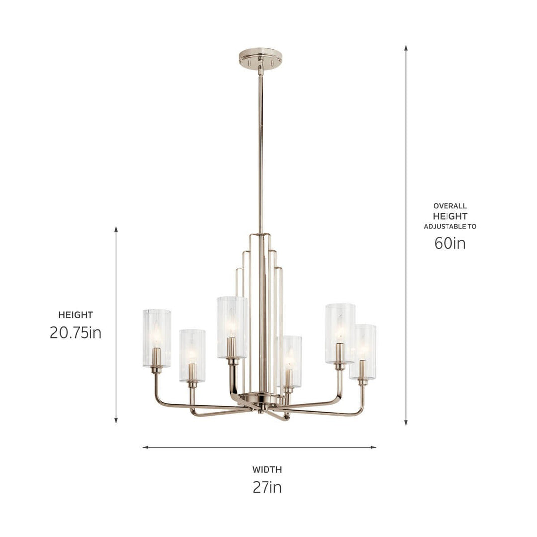 Kichler Canada - 52411PN - Six Light Chandelier - Kimrose - Polished Nickel