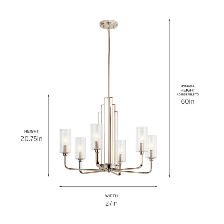 Kichler Canada - 52411PN - Six Light Chandelier - Kimrose - Polished Nickel