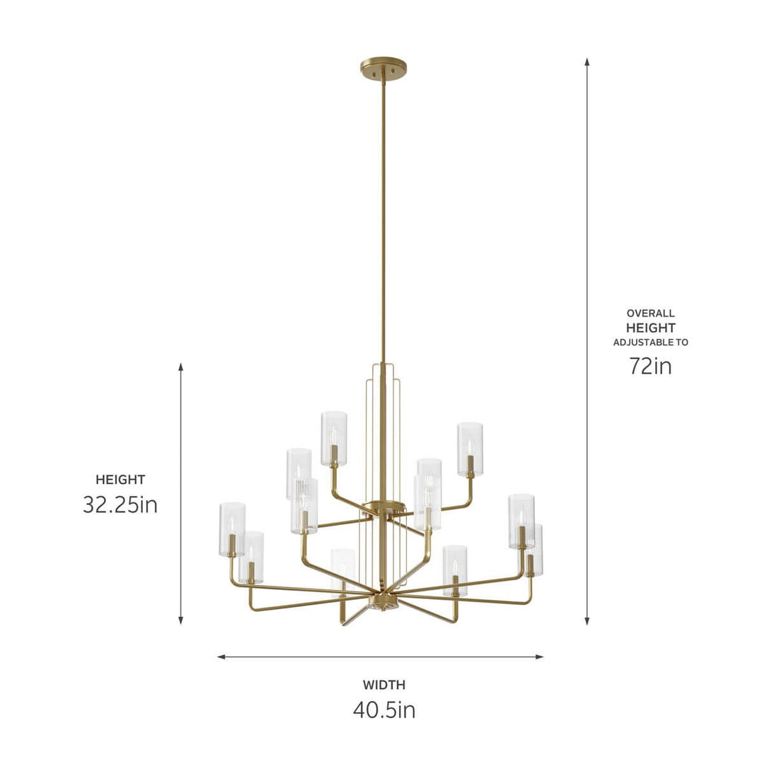 Kichler Canada - 52412BNB - 12 Light Chandelier - Kimrose - Brushed Natural Brass