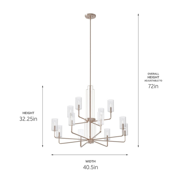Kichler Canada - 52412PN - 12 Light Chandelier - Kimrose - Polished Nickel