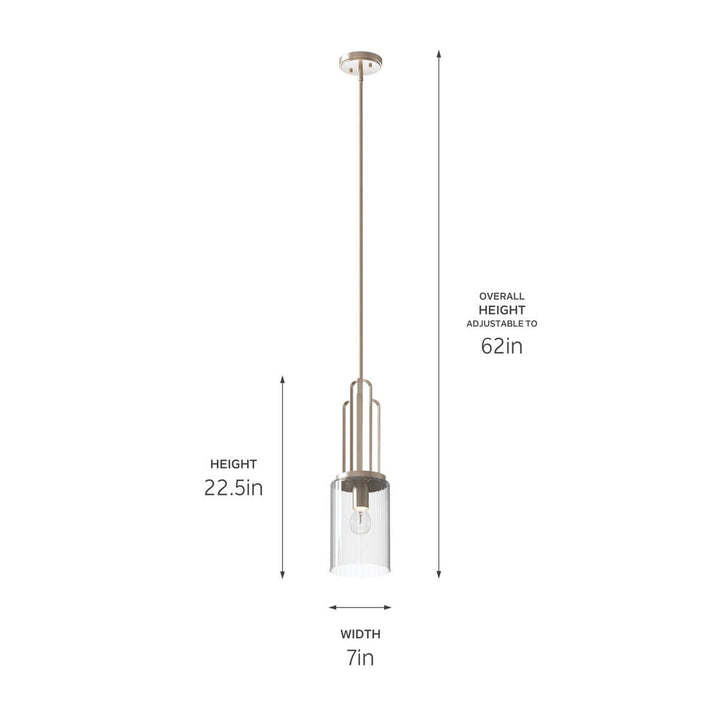 Kichler Canada - 52414PN - One Light Mini Pendant - Kimrose - Polished Nickel