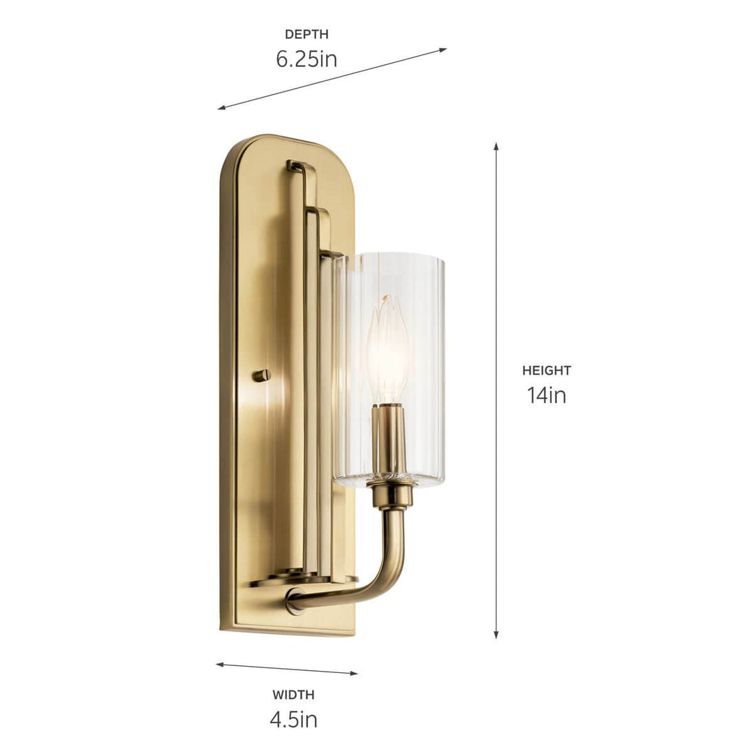 Kichler Canada - 52415BNB - One Light Wall Sconce - Kimrose - Brushed Natural Brass
