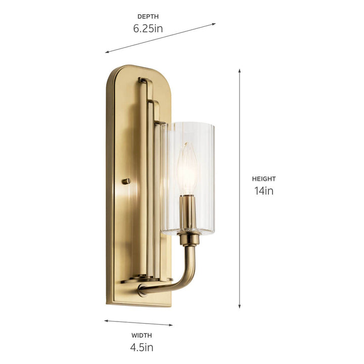 Kichler Canada - 52415BNB - One Light Wall Sconce - Kimrose - Brushed Natural Brass