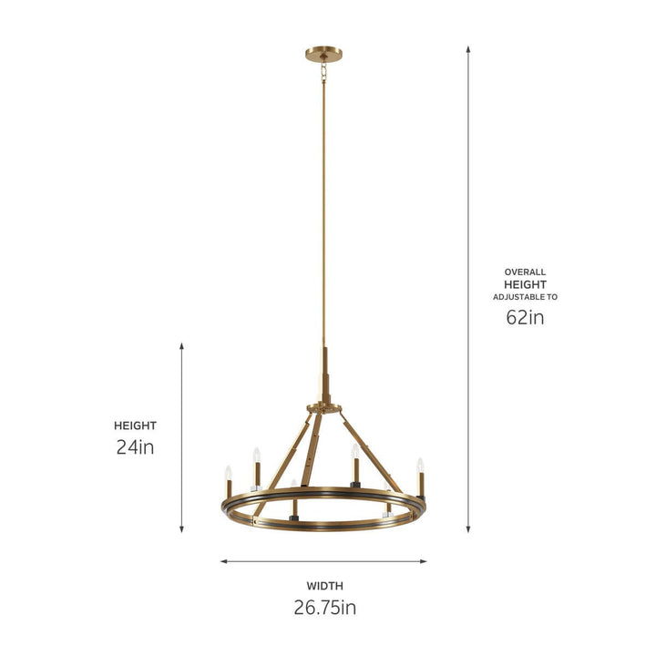 Kichler Canada - 52420BNB - Six Light Chandelier - Emmala - Brushed Natural Brass