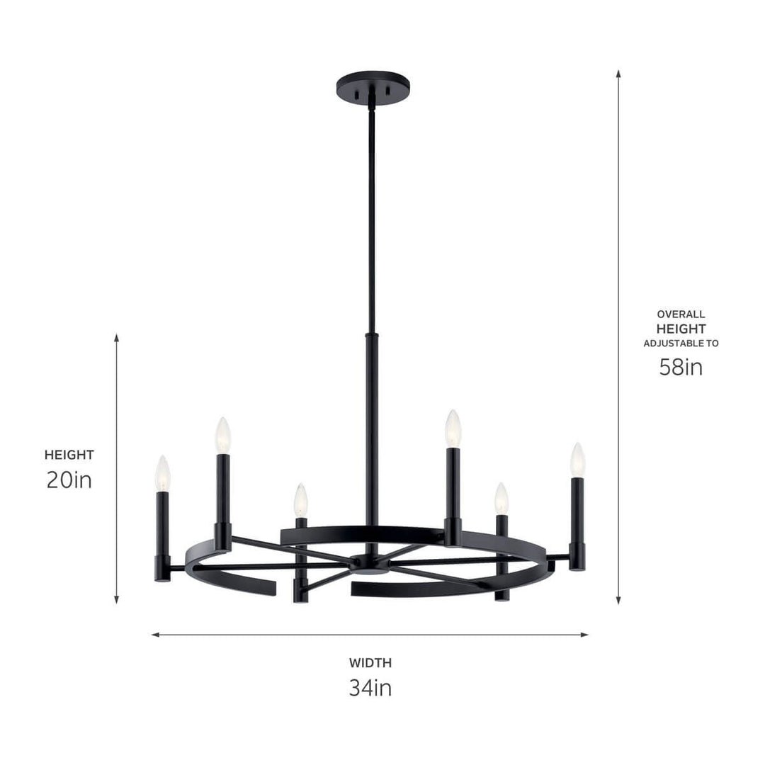Kichler Canada - 52427BK - Six Light Chandelier - Tolani - Black