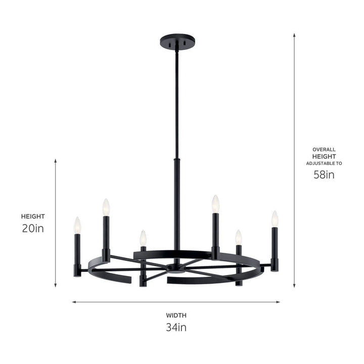 Kichler Canada - 52427BK - Six Light Chandelier - Tolani - Black