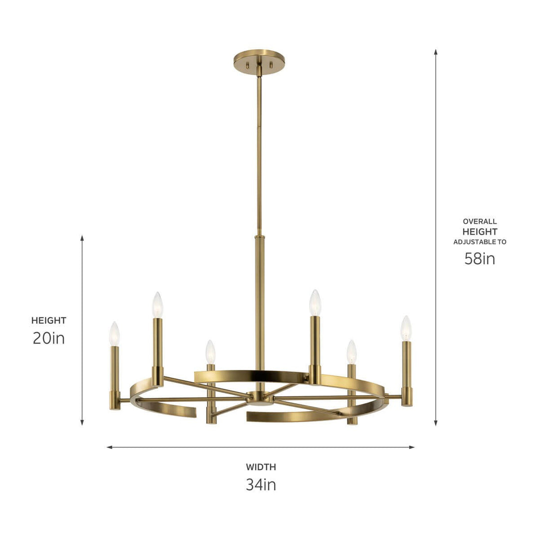 Kichler Canada - 52427BNB - Six Light Chandelier - Tolani - Brushed Natural Brass