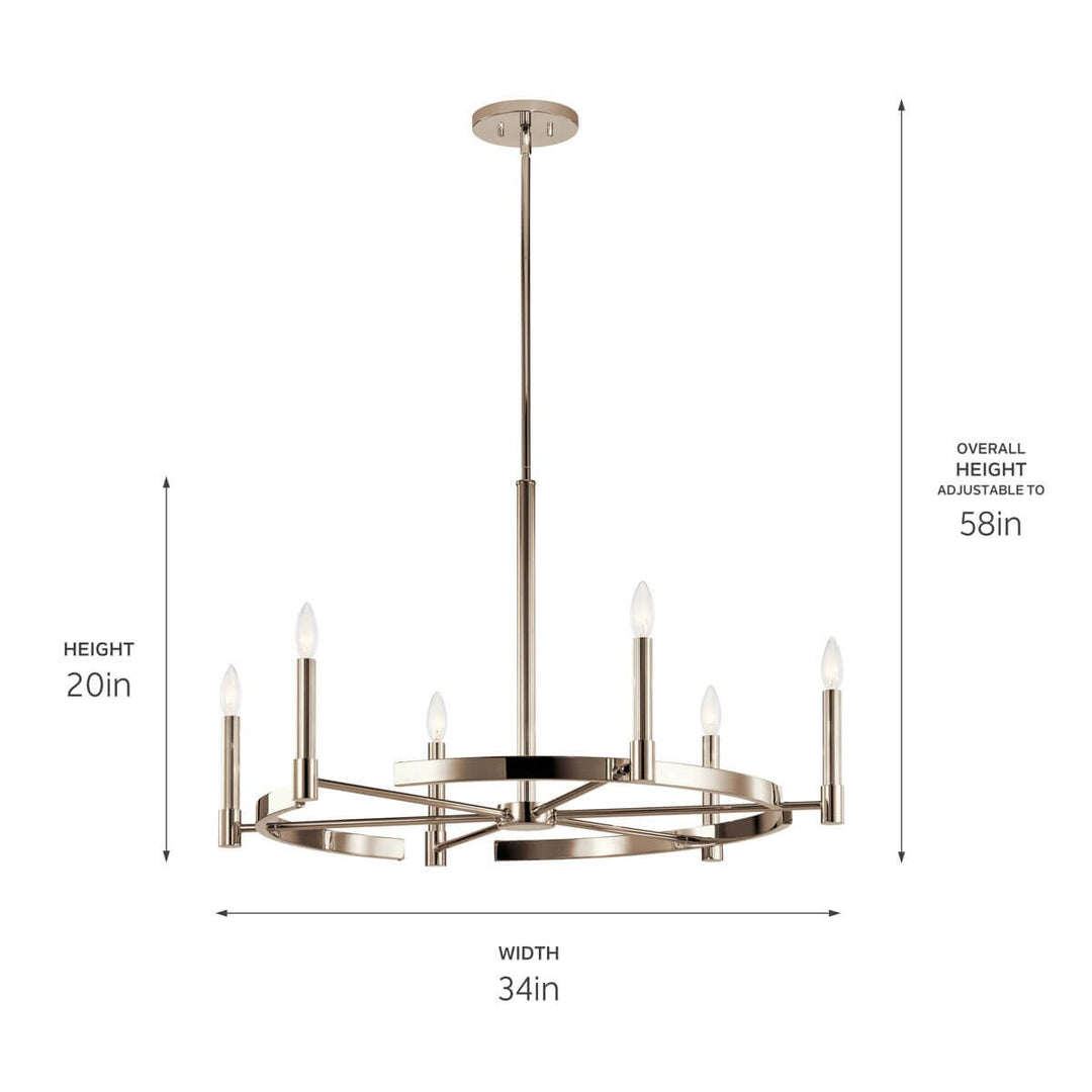 Kichler Canada - 52427PN - Six Light Chandelier - Tolani - Polished Nickel