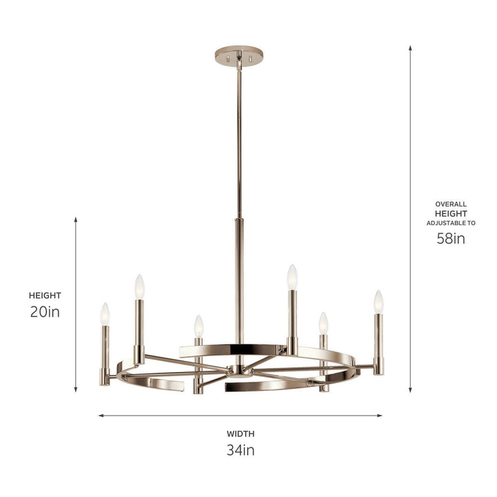 Kichler Canada - 52427PN - Six Light Chandelier - Tolani - Polished Nickel