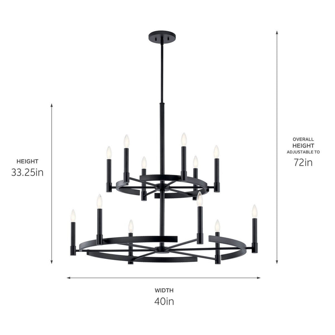 Kichler Canada - 52428BK - 12 Light Chandelier - Tolani - Black