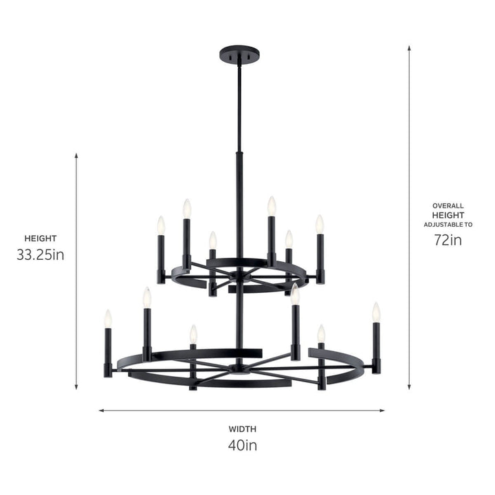 Kichler Canada - 52428BK - 12 Light Chandelier - Tolani - Black
